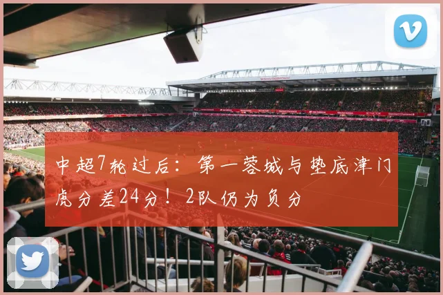 中超7轮过后：第一蓉城与垫底津门虎分差24分！2队仍为负分